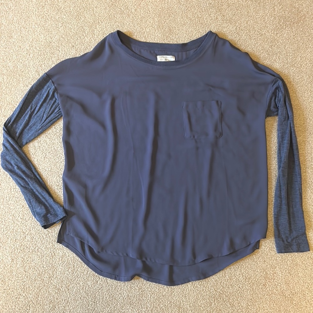 Purple Lou & Grey blouse with pocket